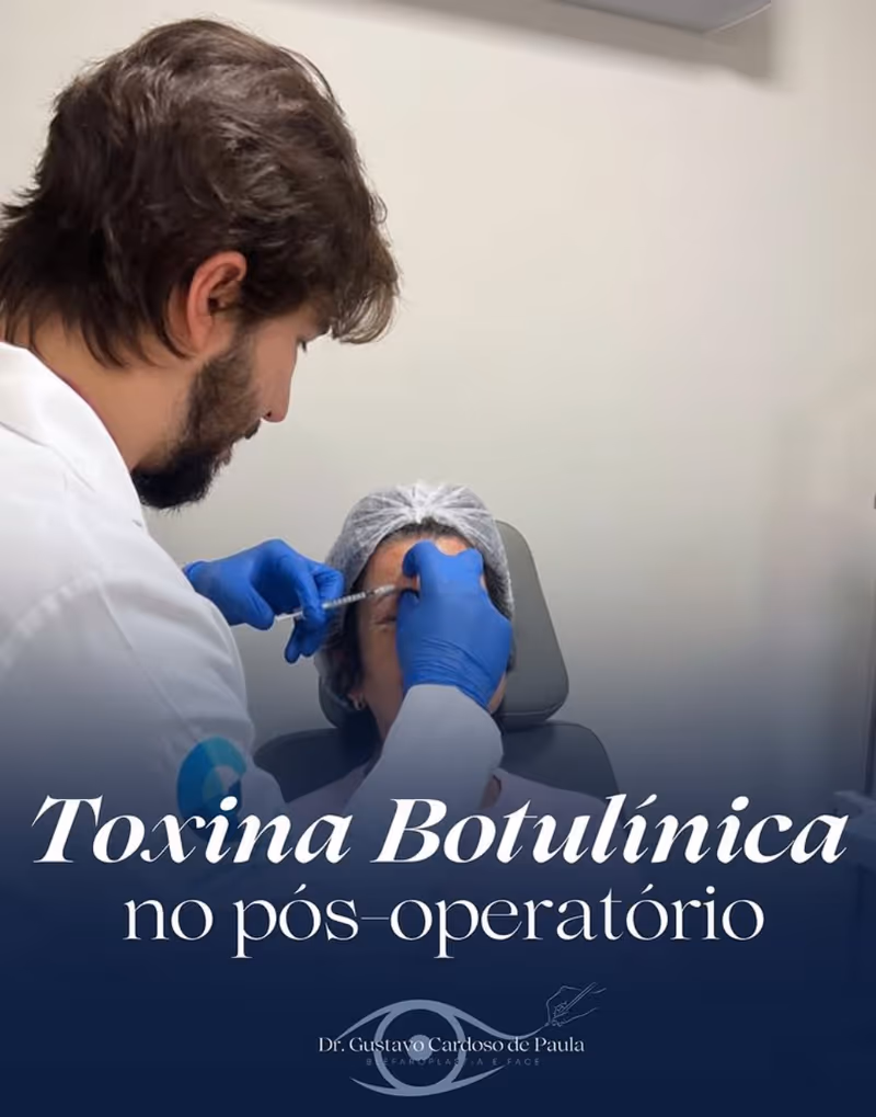 Dr. Gustavo de Paula aplicando toxina botulínica no pós-operatório.